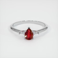 0.58 Ct. Ruby Ring, 14K White Gold 1