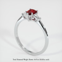 0.58 Ct. Ruby Ring, 14K White Gold 2