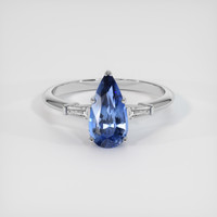 2.36 Ct. Blue Sapphire Ring, 14K White Gold 1