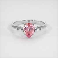 0.99 Ct. Padparadscha Sapphire Ring, 14K White Gold 1