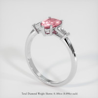 0.99 Ct. Padparadscha Sapphire Ring, 14K White Gold 2