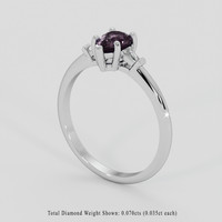 0.66 Ct. Purple Sapphire Ring, 14K White Gold 2