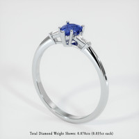 0.45 Ct. Sapphire Ring, 18K White Gold 2