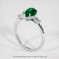 1.36 Ct. Emerald Ring, 18K White Gold 2