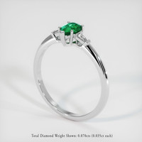 0.31 Ct. Emerald Ring, 18K White Gold 2