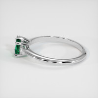 0.38 Ct. Emerald Ring, 18K White Gold 4