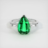 2.69 Ct. Emerald Ring, 18K White Gold 1