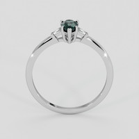 0.66 Ct. Bluish Green Sapphire Ring, 18K White Gold 3