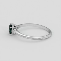 0.66 Ct. Bluish Green Sapphire Ring, 18K White Gold 4