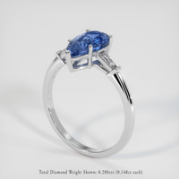 2.36 Ct. Blue Sapphire Ring, 18K White Gold 2