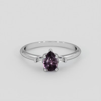 0.66 Ct. Purple Sapphire Ring, 18K White Gold 1