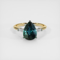 3.56 Ct. Sapphire Ring, 14K White & Yellow 1