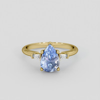 2.53 Ct. Blue Sapphire Ring, 10K Yellow Gold 1