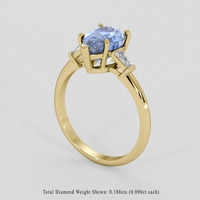 2.53 Ct. Blue Sapphire Ring, 10K Yellow Gold 2
