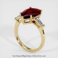 3.18 Ct. Ruby Ring, 14K Yellow Gold 2