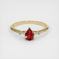 0.58 Ct. Ruby Ring, 14K Yellow Gold 1