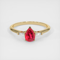 0.76 Ct. Ruby Ring, 14K Yellow Gold 1