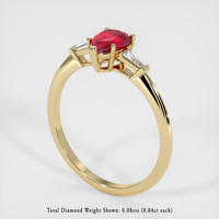 0.76 Ct. Ruby Ring, 14K Yellow Gold 2