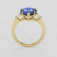 3.98 Ct. Blue Sapphire Ring, 14K Yellow Gold 3