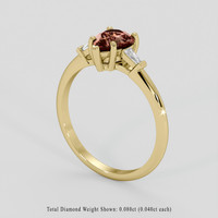 0.86 Ct. Reddish Pink Sapphire Ring, 14K Yellow Gold 2