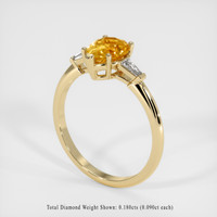 1.40 Ct. Orangish Yellow Sapphire Ring, 14K Yellow Gold 2