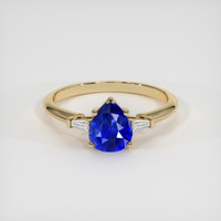 1.85 Ct. Blue Sapphire Ring, 18K Yellow Gold 1