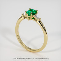 0.62 Ct. Emerald Ring, 18K Yellow Gold 2