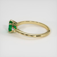 0.62 Ct. Emerald Ring, 18K Yellow Gold 4