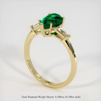 1.36 Ct. Emerald Ring, 18K Yellow Gold 2