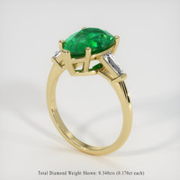3.19 Ct. Emerald Ring, 18K Yellow Gold 2
