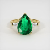3.48 Ct. Emerald Ring, 18K Yellow Gold 1