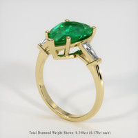 3.48 Ct. Emerald Ring, 18K Yellow Gold 2