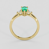 0.55 Ct. Emerald Ring, 18K Yellow Gold 3