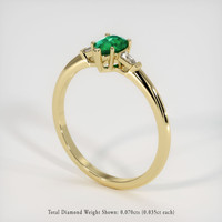 0.31 Ct. Emerald Ring, 18K Yellow Gold 2