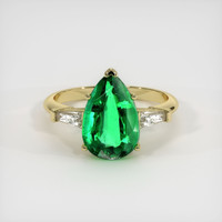 2.69 Ct. Emerald Ring, 18K Yellow Gold 1