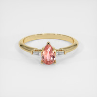 0.83 Ct. Padparadscha Sapphire Ring, 18K Yellow Gold 1