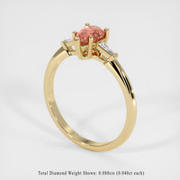 0.83 Ct. Padparadscha Sapphire Ring, 18K Yellow Gold 2