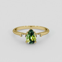 1.10 Ct. Bi Color Sapphire Ring, 18K Yellow Gold 1