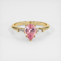 0.99 Ct. Padparadscha Sapphire Ring, 18K Yellow Gold 1