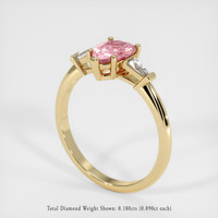 0.99 Ct. Padparadscha Sapphire Ring, 18K Yellow Gold 2
