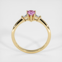 0.50 Ct. Purplish Pink Sapphire Ring, 18K Yellow Gold 3