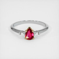 0.38 Ct. Ruby Ring, 14K Yellow & White 1