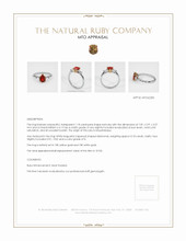 Ruby Ring 1.18 Ct., 18K Yellow White Appraisal