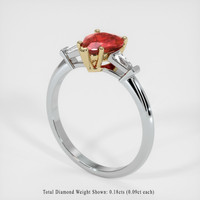 Ruby Ring 1.18 Ct., 18K Yellow White Preview