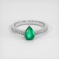 0.66 Ct. Emerald Ring, Platinum 950 1
