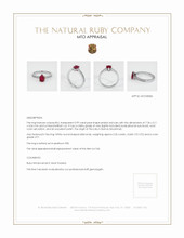 Ruby Ring 0.99 Ct., Platinum 950 Appraisal