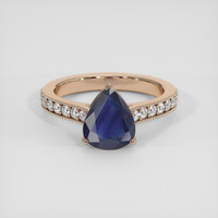 1.94 Ct. Blue Sapphire Ring, 18K Rose Gold 1