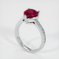 3.44 Ct. Ruby Ring, 14K White Gold 2