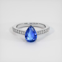 2.07 Ct. Blue Sapphire Ring, 14K White Gold 1