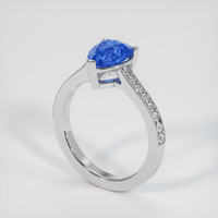 2.07 Ct. Blue Sapphire Ring, 14K White Gold 2